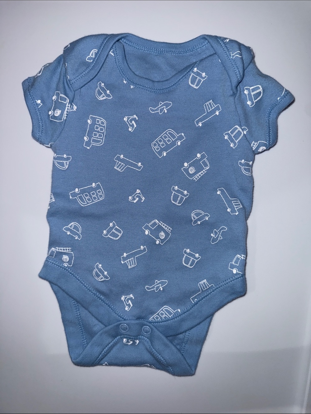 Baby Blue Printed One-Piece Bodysuit